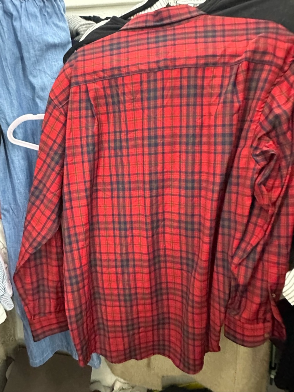 Pendleton 100% Wool Red and Black Plaid Button-Down Shirt - Picture 2 of 3